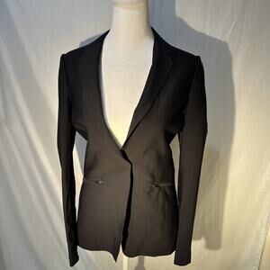 ATHLETA Black Interstellar Luxe Stretch Blazer Coat Jacket 0 = XS (UPF 50+)